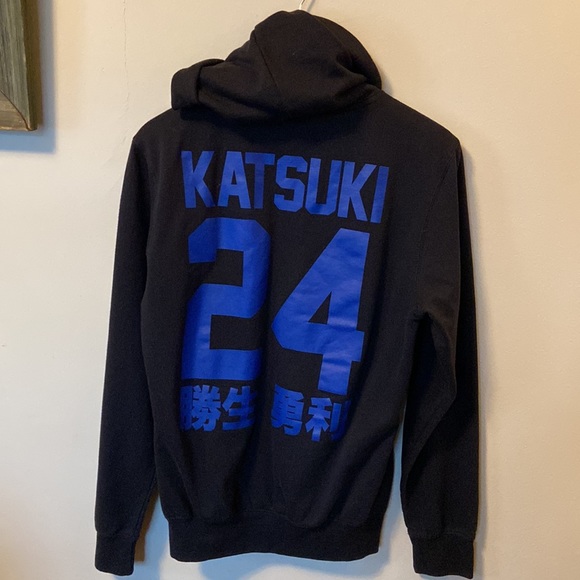 Yuri On Ice Mens S Zip Up Hoodie - Logo Lapel Katsuki Kanji 24 Number Back Image - Picture 4 of 12